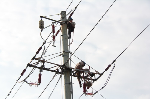 國網(wǎng)霞浦供電公司加裝線路避雷器，保障兩節(jié)期間電網(wǎng)可靠性