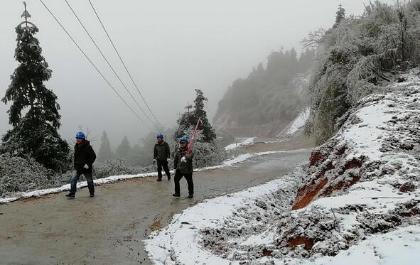 樂安縣供電公司：冰雪中的巡線人